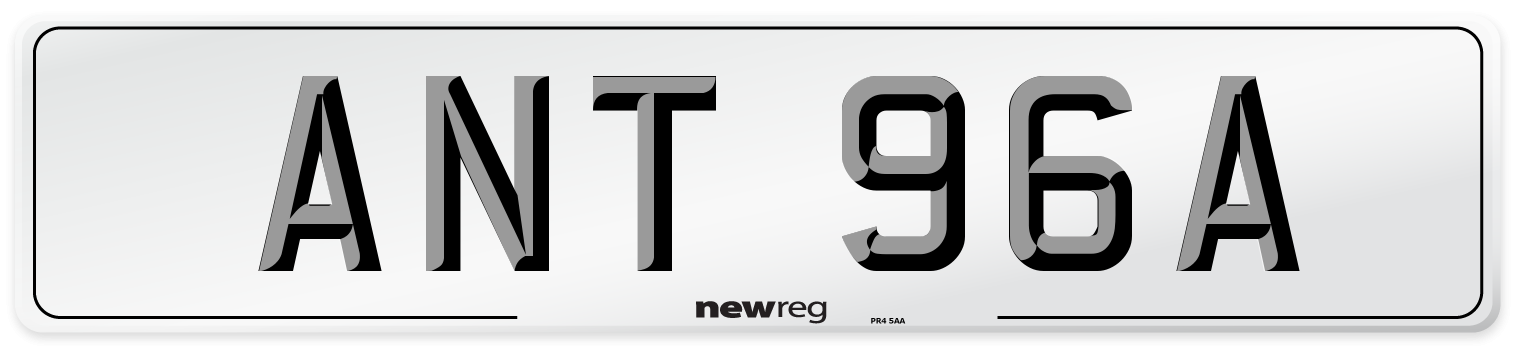 ANT 96A Number Plate from New Reg